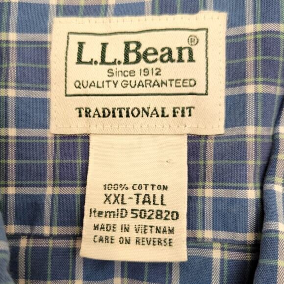 LL Bean Button Down Shirt Men's XXL TALL Short Sleeve Traditional Fit Lot of 5 - Picture 6 of 16